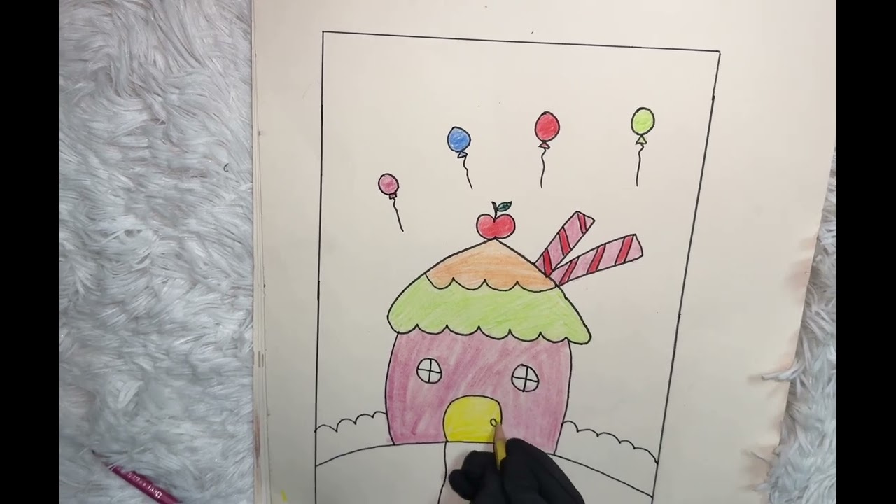 “The Sweet Suite” candy house 🏠 colour drawing 