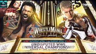 Video thumbnail of "Roman Reings vs Cody Rhodes Undisputed wwe Universal Championship WrestleMania 39 OFFICIAL MATCH"