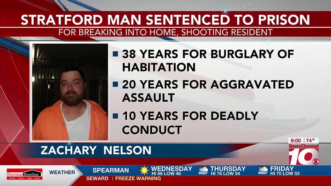 VIDEO: Stratford man sentenced for breaking into home, shooting ...