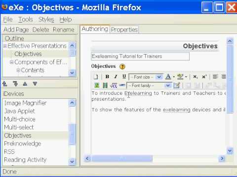 Use of Objectives Idevice