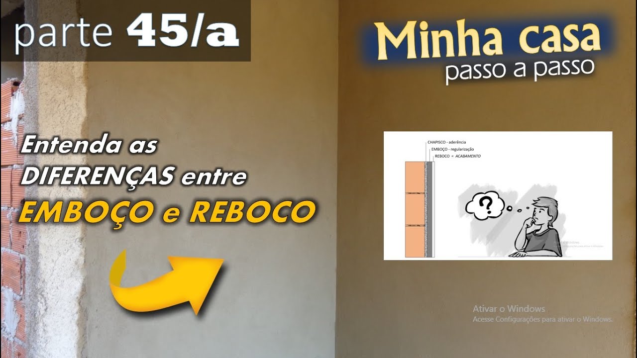 # 45/a - EMBOÇO e REBOCO: entenda as DIFERENÇAS e suas aplicações - YouTube