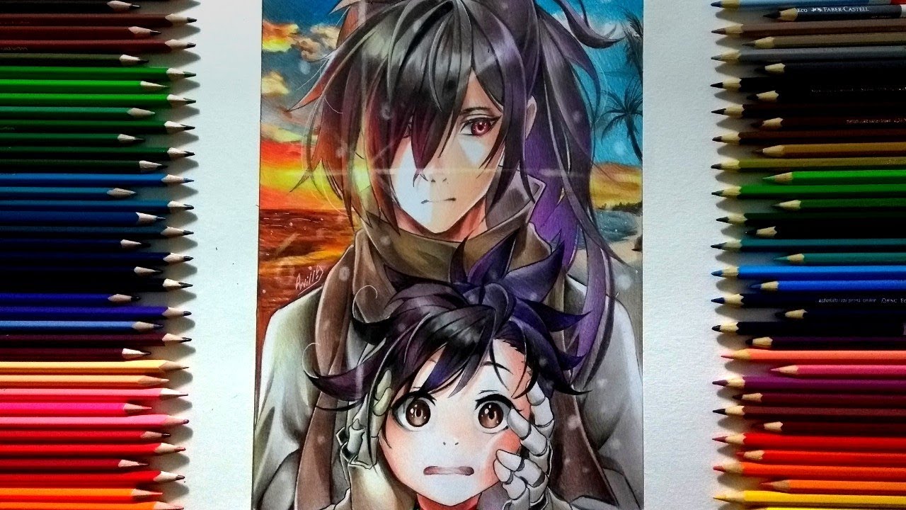 Drawing - Hyakkimaru and Dororo ( Dororo Anime 2019 )