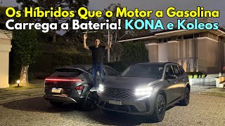 Os Híbridos Que o Motor a Gasolina Carrega a Bateria Hyundai KONA e Renault Koleos