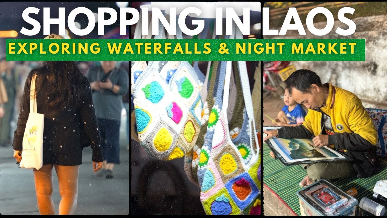 Day 2 in Laos 🇱🇦 | Magical Waterfalls, Night Market Shopping & Local Life |  Telugu Vlog