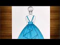 رسم سهل تعليم رسم بنت من الخلف ترتدي فستان رائع بطريقة سهلة جدا للمبتدئين رسومات بنات 