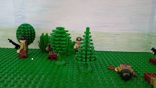 Lego WW2 Stopmotion Battle. US infantry squad against  a German infantry squad.