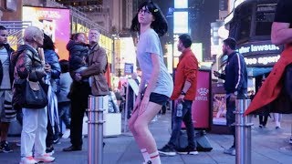 Tina twerking through NYC