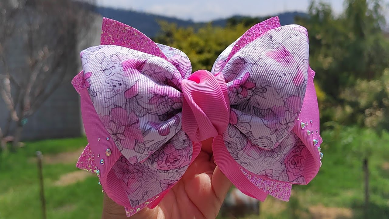 Tutorial Moño con listón de 7.5 cm || moños para niñas