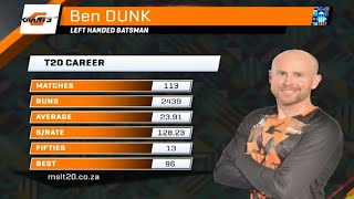 Ben Dunk 99(54)* || Match Winning Knock || Mzansi Super League 2019. screenshot 4