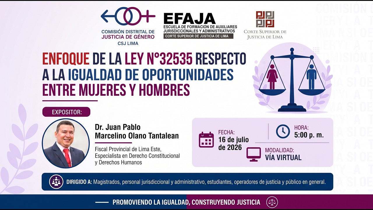 ENFOQUE DE LA LEY N° 32535 RESPECTO A LA IGUALDAD DE OPORTUNIDADES ENTRE MUJERES Y HOMBRES