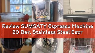 Review SUMSATY Espresso Machine 20 Bar, Stainless Steel Espresso Maker Professional Coffee Maker wit