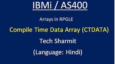 IBMi (AS400) - Compile Time Data Array - IBM i / AS400