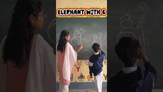 /Very simple drawing/Draw a Elephant with number "6" #art #drawing #activity #yt #painting #schooll