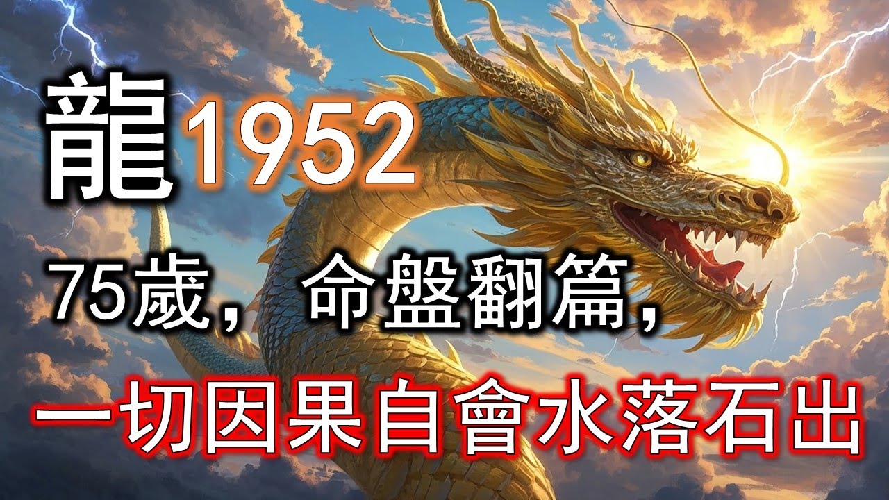1952壬辰龍命，2026丙午太歲臨身，75歲命盤翻篇，一切因果自會水落石出。#生肖龍#屬龍人#1952 龍