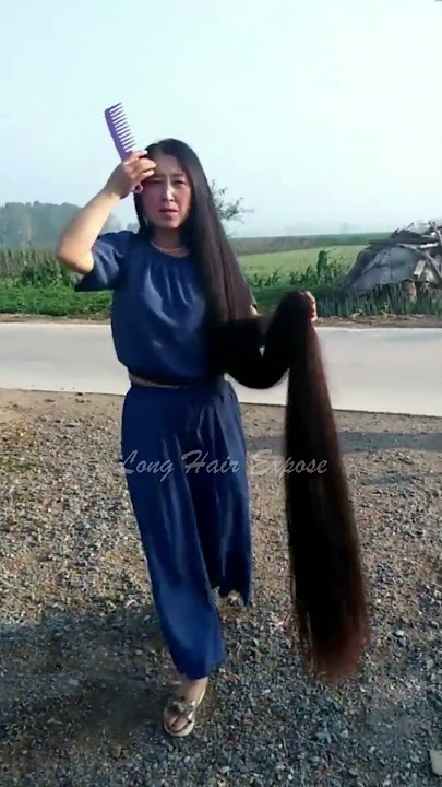 Super Long Hair |  #longhair #longhairponytail #longhairasian #bunhairstyles #bigbun
