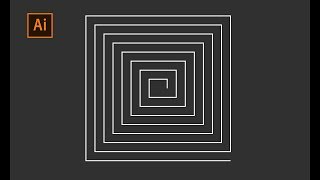 Rectangular Spiral Design | Illustrator Tutorial | Graphic Design