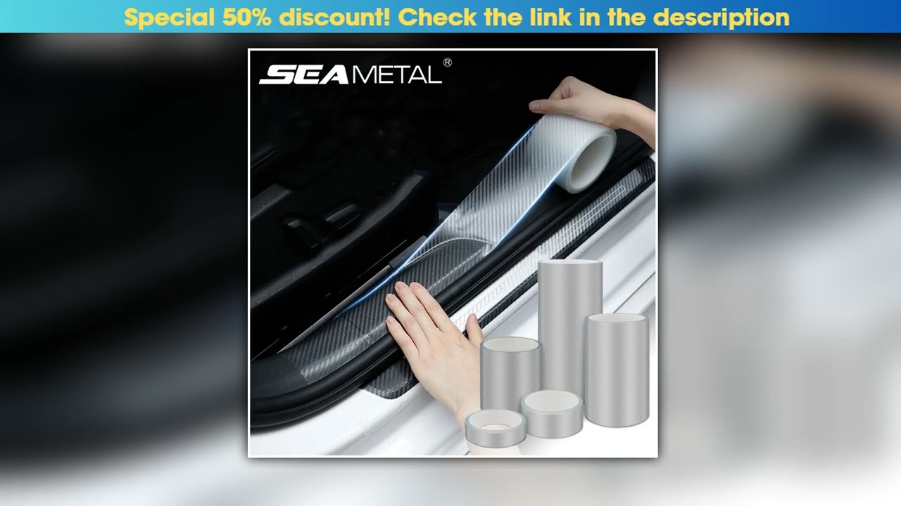SEAMETAL 3D Carbon Fiber Car Protective Film Door Threshold Protector Anti Scratch Stick Edge
