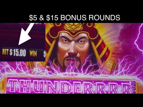 THUNDER $1 DENOM $5 $15 Bets BONUS #Casino #Slot #Winner