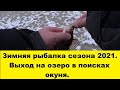 Зимняя рыбалка сезона 2021. Выход на озеро в поисках окуня. Неужели лёд. Winter fishing on the lake.