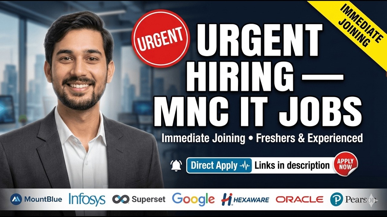 MountBlue & MNC IT Jobs — Urgent Hiring, Freshers, Apply Now