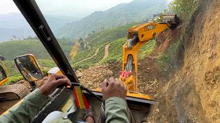 Never Seen Before-DANGEROUS Mountainside Steep Road Construction-Inside Cabin View