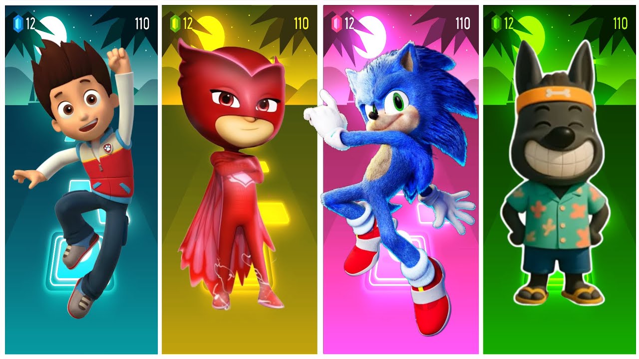 📹 Sheriff Labrador 🆚 Mcqueen Worm EXE 🆚 Bus Eater EXE 🆚 Mcqueen Dinosaur-Tiles Hop EDM Rush🎶