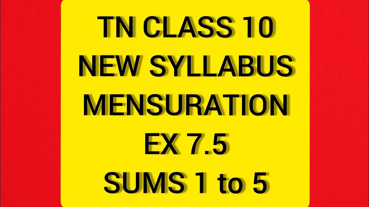 TN Samacheer 10 Maths New Syllabus Mensuration Ex 7.5 sum 1 to 5