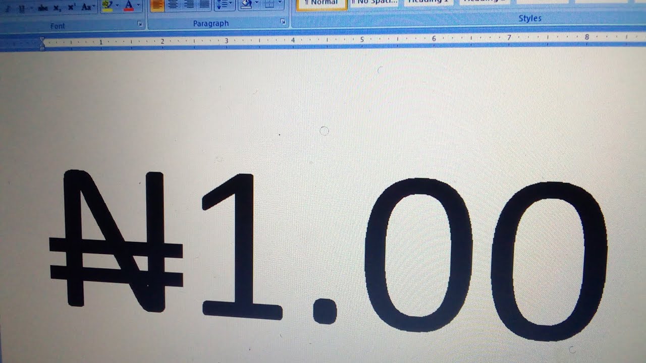 Double Strickthrough Applying Naira Sign On Ms Word YouTube