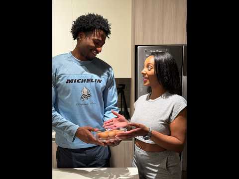 Tre surprises Ms. Johnson with some eggs from Ernestine’s coop