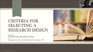 Criteria for Selecting a Research Design