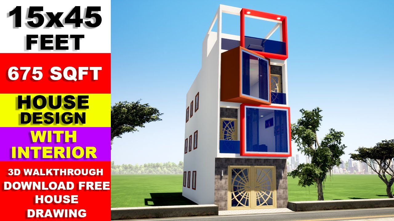 Small space modern house design 2020, size 10x45 feet Plan No - 49