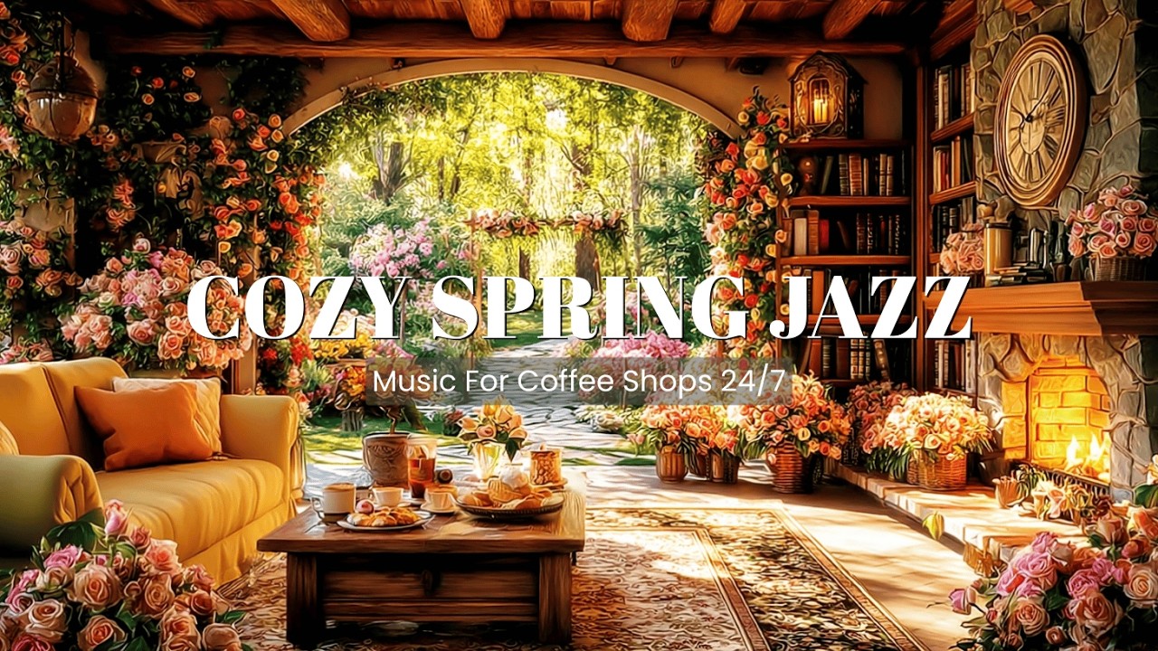 Уютная весенняя джазовая музыка для кофеен 24/7 | Расслабляющая атмосфера джазового пианино