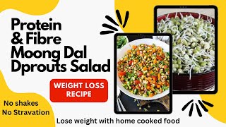 Protein & Fibre Moong Dal Sprouts. Weight Loss Recipe. Sprouts Salad for weight loss.