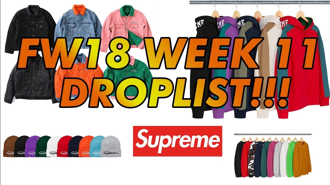 Supreme FW18 Week 11 Droplist!!! (LEVIS COLLAB)