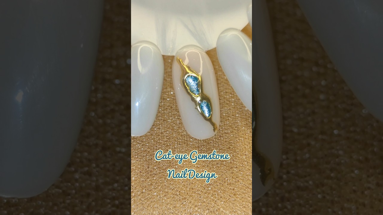 How to: Cat eye Gemstone Nail Design ~ Isolated Chrome Nail Art