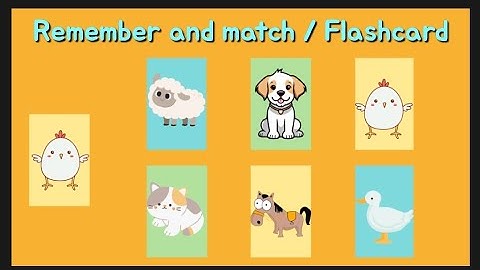 Flashcards | Remember and match | Memory Game | Video for kids and toddlers