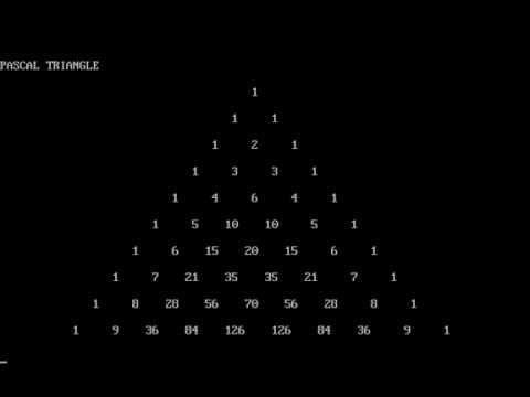 program on PASCAL TRIANGLE on c programming