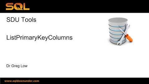 SDU Tools 74   List Primary Key Columns in SQL Server Databases