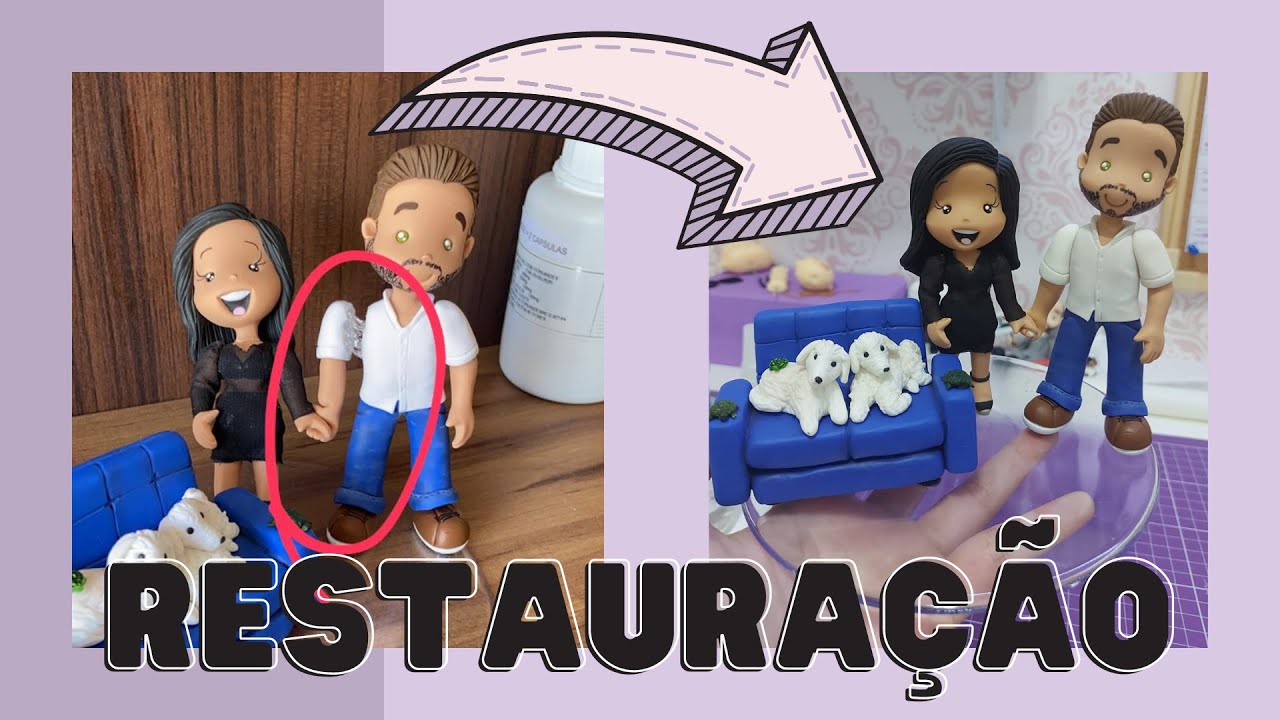 Como Restaurar/Consertar uma Peça de Biscuit - Topo de Bolo