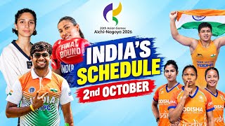 India’s Asian Games 2026 Schedule | October 2