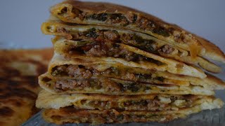 Gôzleme : crêpes Turques à la viande hachée et aux épinards