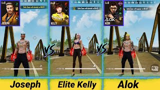 ALOK VS KELLY VS JOSEPH SPEED TEST FREE FIRE - GARENA FREE FIRE