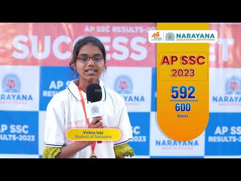 AP SSC Results 2023 | M Vishva Teja, AP SSC Topper and Champion Narayanite | 592/600