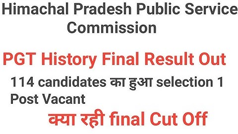 Hp PGT History Final Result // PGT history result 2025 // Pgt History Final Cut Off Result// Hppsc