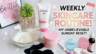 My Ultimate Sunday Reset Routine 🕊️ Weekly Skincare for Glowing Skin 🩷✨