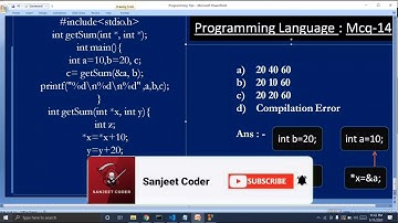 #14 Programming Language : MCQ - 14