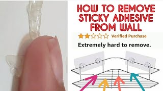 How to remove clear sticky Adhesive from shower wall #diy #bathroom  #transformation #cleaning 