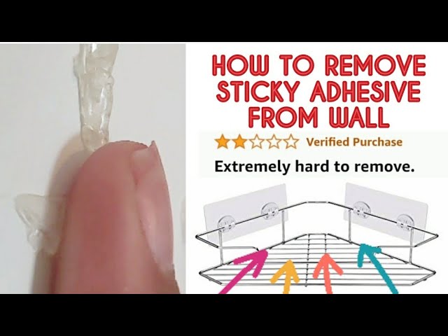 How to remove clear sticky Adhesive from shower wall #diy #bathroom  #transformation #cleaning 