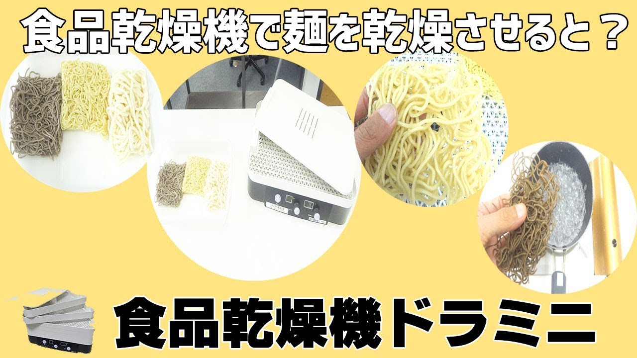 乾燥テスト]食品乾燥機で麺を乾燥させると？（ドラミニ） - YouTube