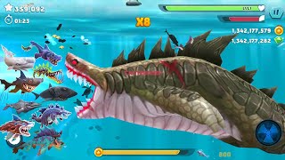 Hungry Shark Evolution - Real Life Size Monster Sharkjira Godzilla Enemy Mod All 27 Sharks Unlocked